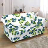 Blueberry White Background Loveseat Couch Slipcover