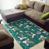 Koi Fish Carp Fish Lotus Pattern Area Rug