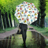 Siberian Husky And Colorful Circle Pattern Umbrella