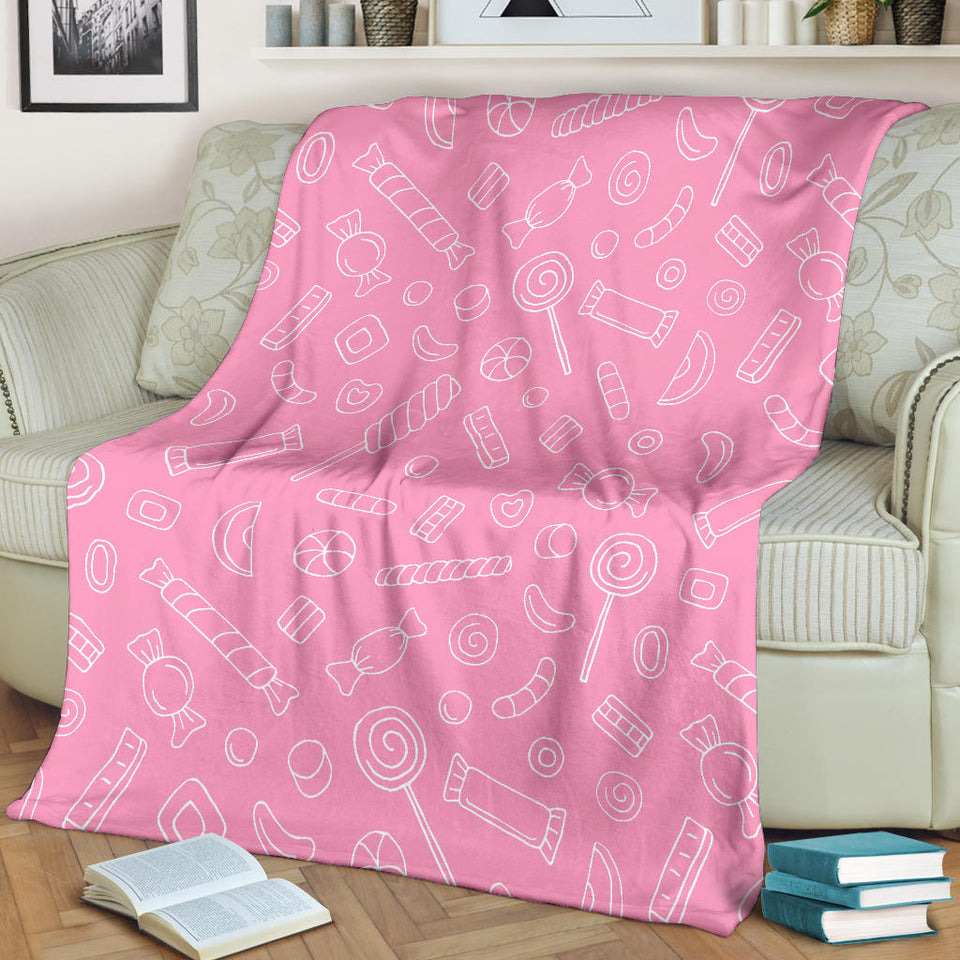 Sweet Candy Pink Background Premium Blanket