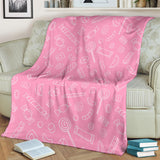 Sweet Candy Pink Background Premium Blanket