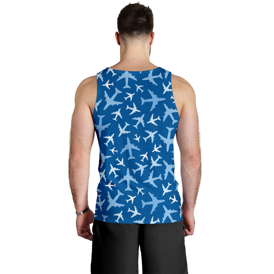 Airplane pattern in the sky Men Tank Top