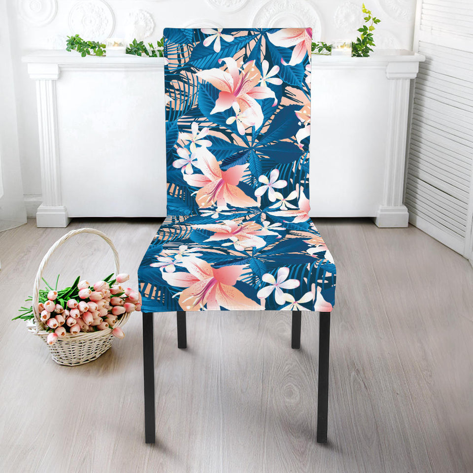 Hibiscus Pattern Print Design 02 Dining Chair Slipcover