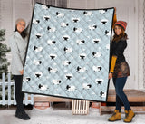 Sheep Polka Dot Cloud Pattern Premium Quilt.