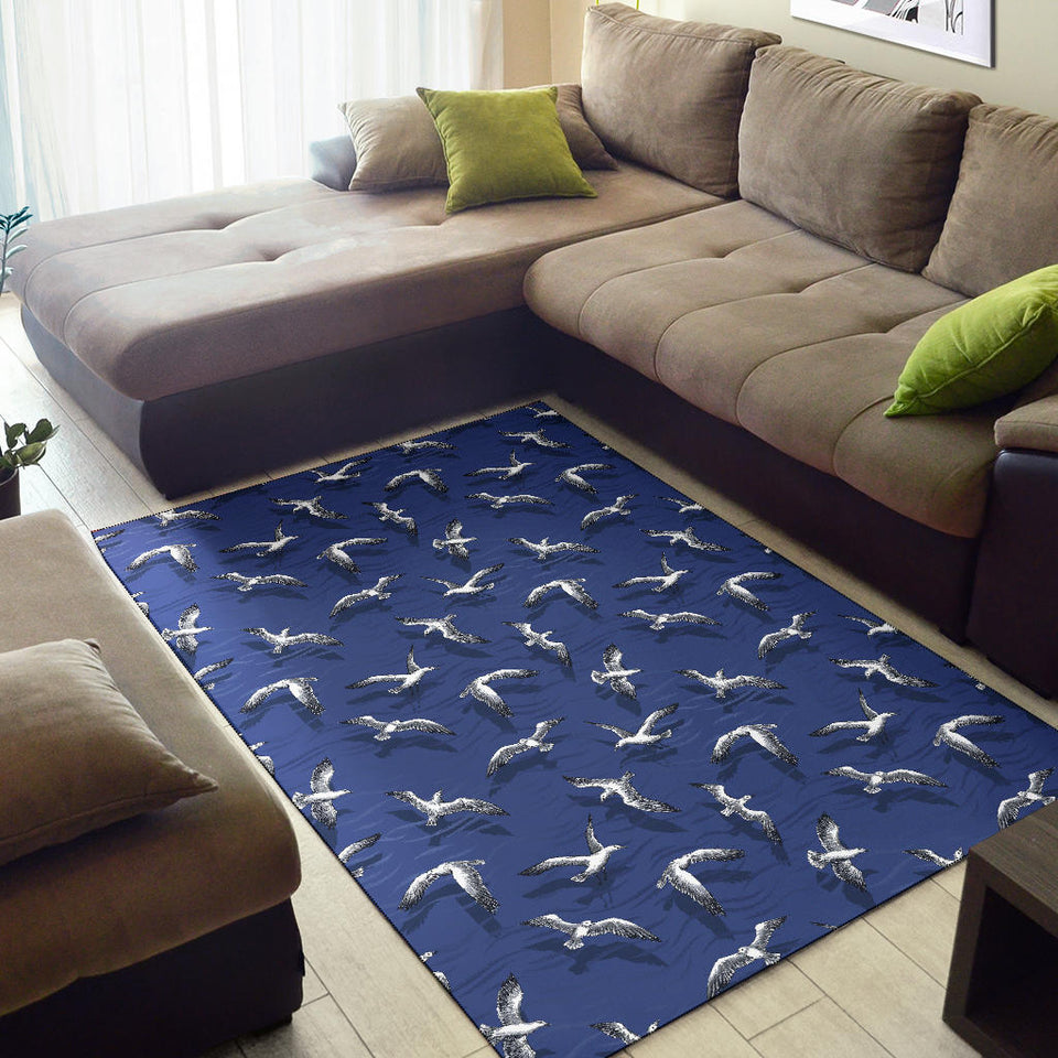 Seagull Pattern Print Design 03 Area Rug
