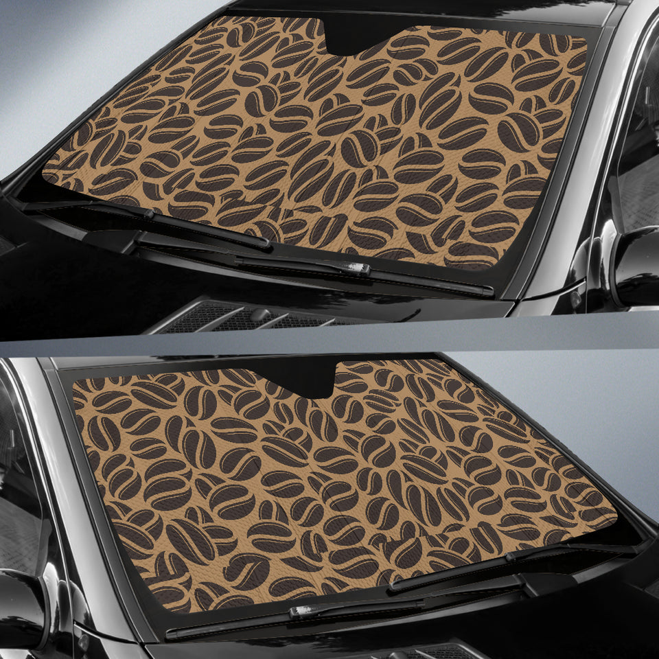Coffee Bean On Brown Background Car Sun Shade