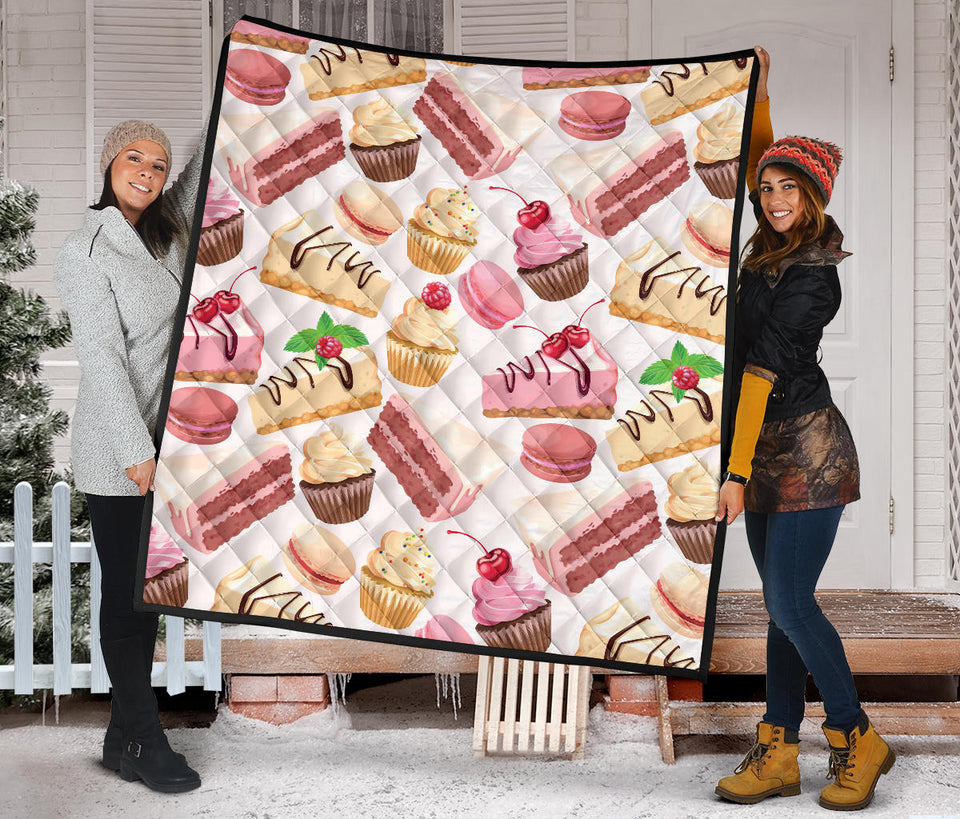 Cake Cupcake Sweets Pattern Premium Quilt