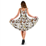 Giraffe Pattern Print Design 05 Sleeveless Midi Dress