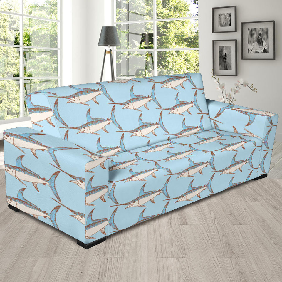 Swordfish Pattern Print Design 01  Sofa Slipcover