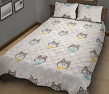 Cute Siberian Husky pattern Quilt Bed Set