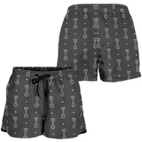 Engine Piston Black Background Pattern Print Design 02 Women Shorts
