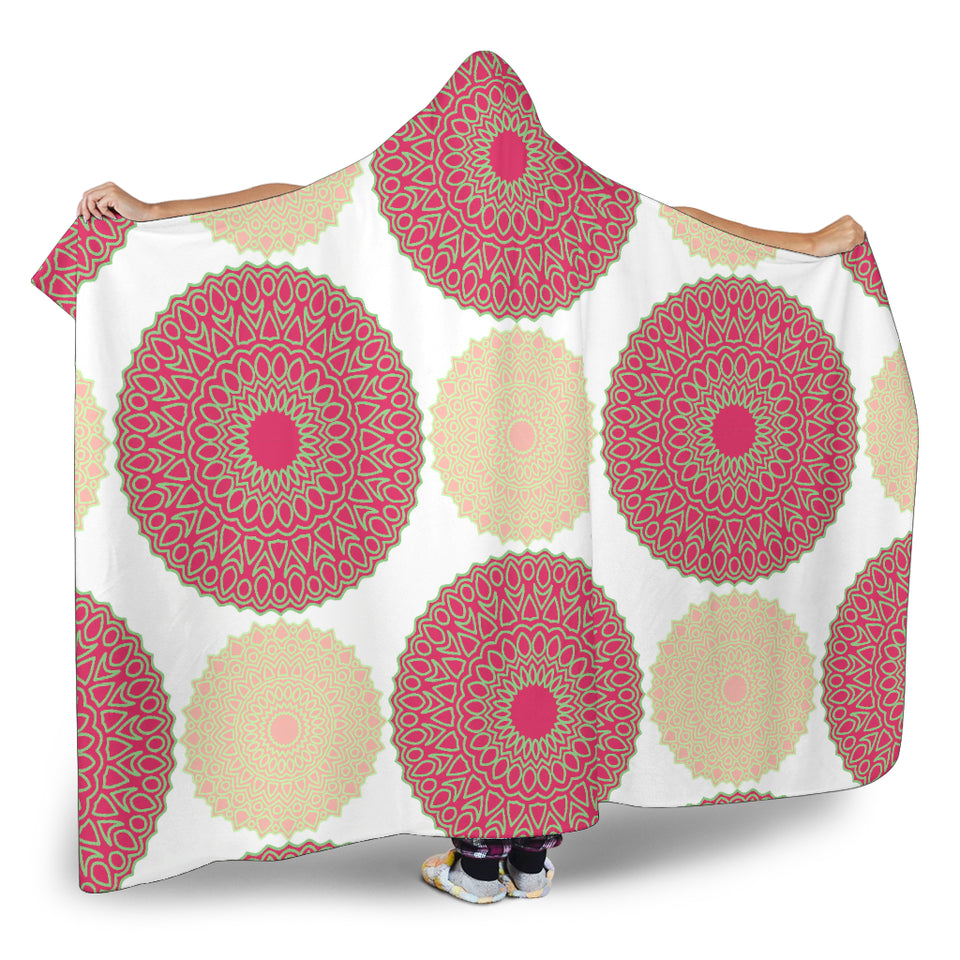 Circle Indian Pattern Hooded Blanket
