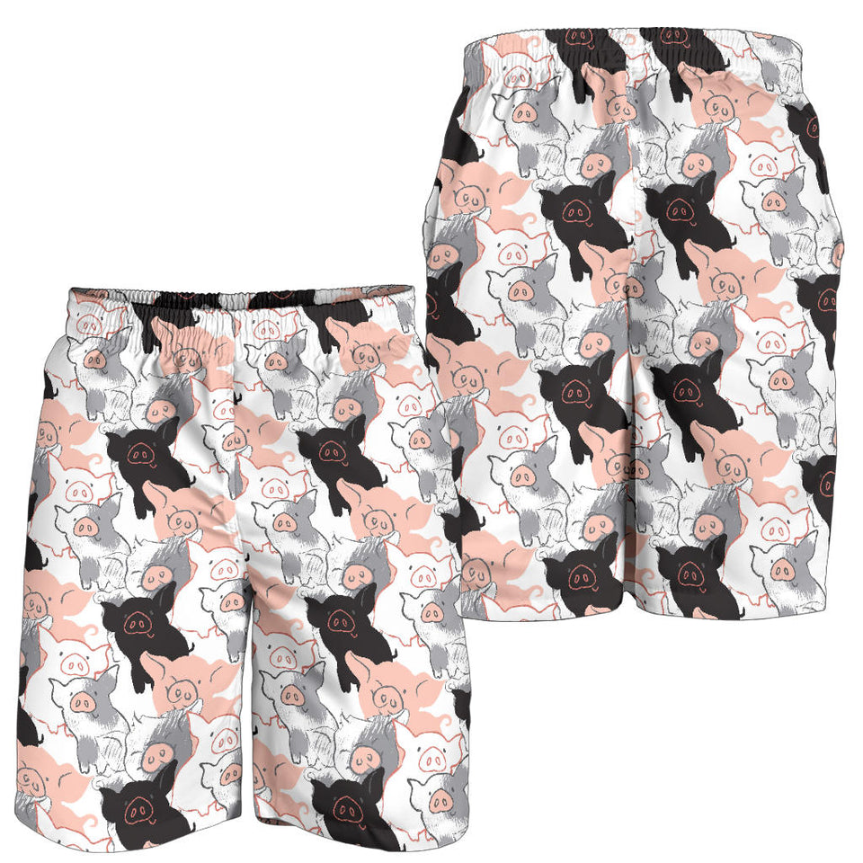 Pig Pattern Print Design 05 Men Shorts