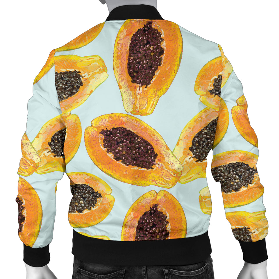 Watercolor Papaya Pattern Men'S Bomber Jacket