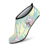 French Bulldog Hawaii Blackground Aqua Shoes