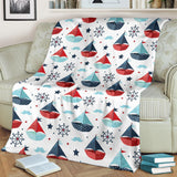 Cute Color Paper Sailboat Pattern Premium Blanket