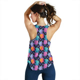 Pineapples pattern zigzag background Women Racerback Tank Top