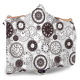 Classic Vintage Clock Pattern Hooded Blanket