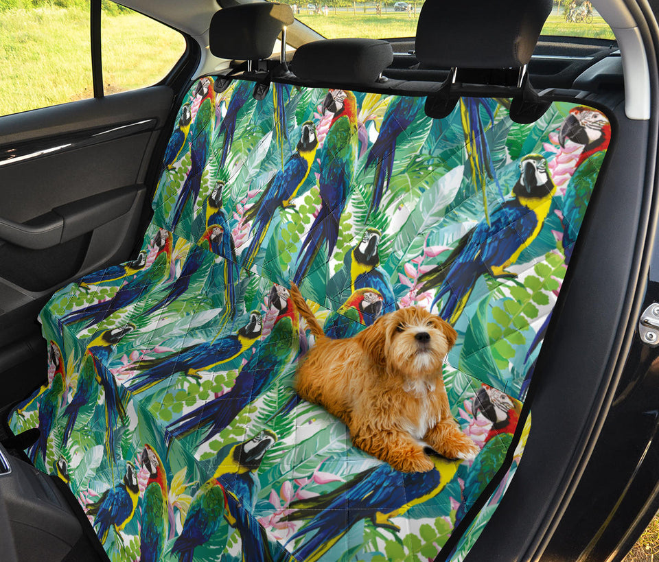 Colorful Parrot Exotic Flower Leaves Dog Car Seat Covers