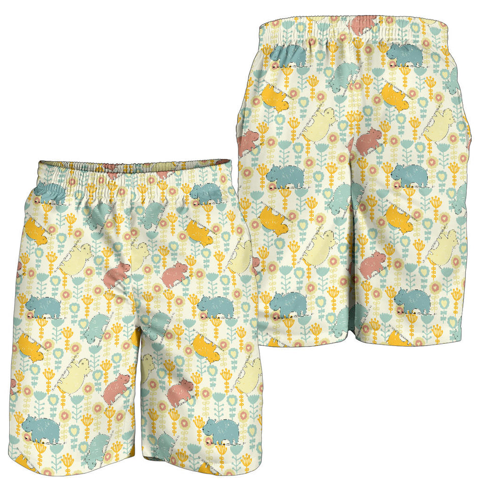 Hippopotamus Pattern Print Design 04 Men Shorts