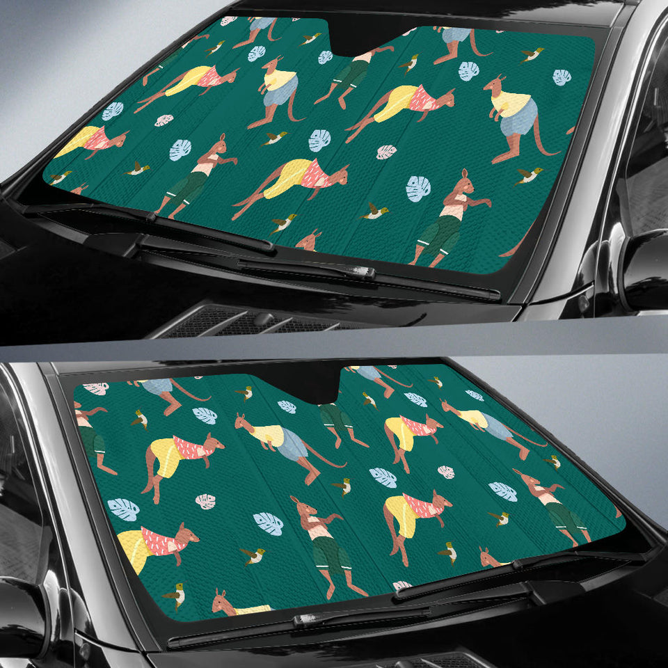 Kangaroo Leaves Pattern Car Sun Shade