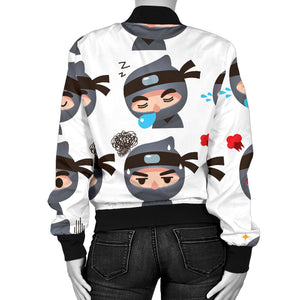 Cute Ninja Design Pattern Women'S Bomber Jacket