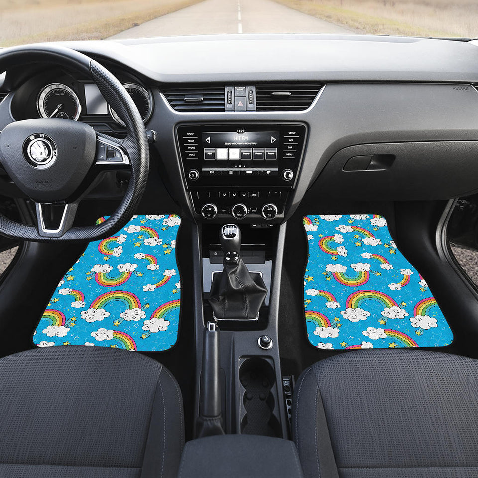 Rainbows Sky Clouds Pattern Front And Back Car Mats