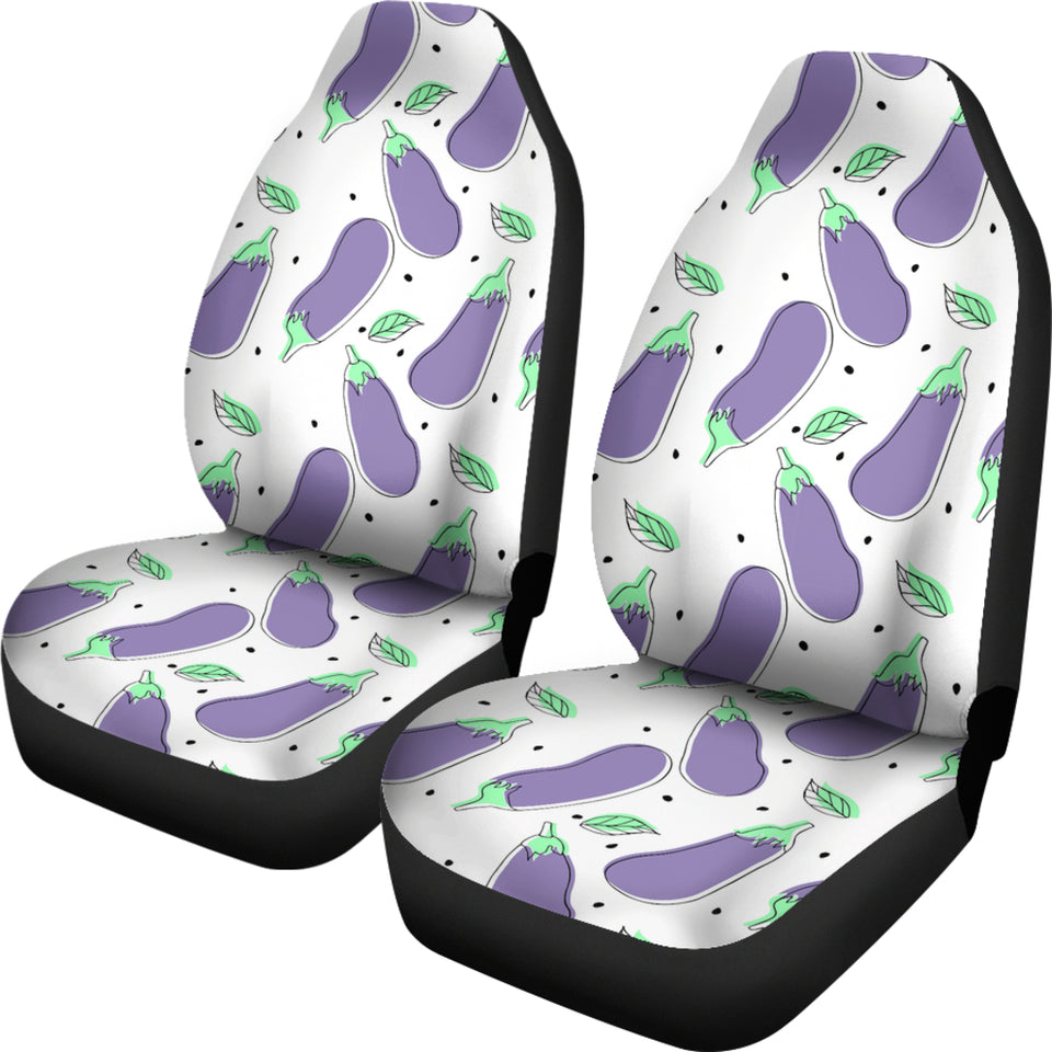 Eggplant Pattern Print Design 05 Universal Fit Car Seat Covers