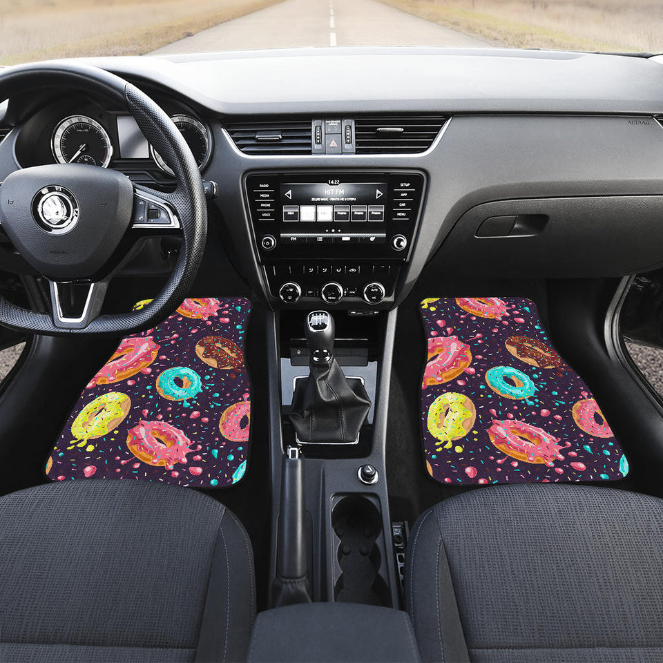 Colorful Donut Glaze Pattern Front And Back Car Mats