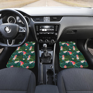 Parrot Palm Tree Leaves Flower Hibiscus Pattern Front Car Mats