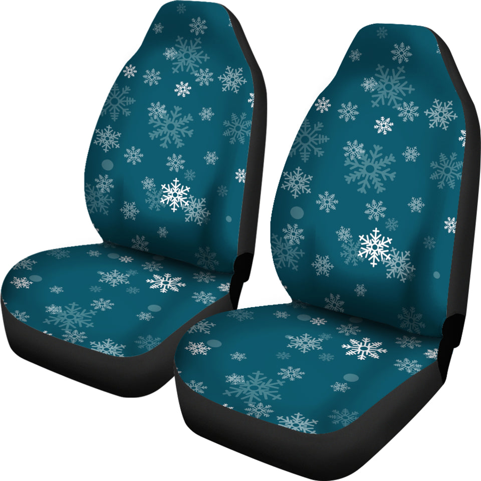Snowflake Pattern Dark Background  Universal Fit Car Seat Covers