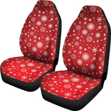 Snowflake Pattern Red Background  Universal Fit Car Seat Covers