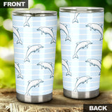 Dolphin Blue Striped Background Tumbler