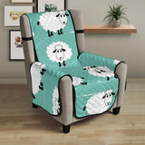 Cute sheep green background Chair Cover Protector