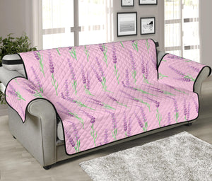 Lavender pattern pink background Sofa Cover Protector