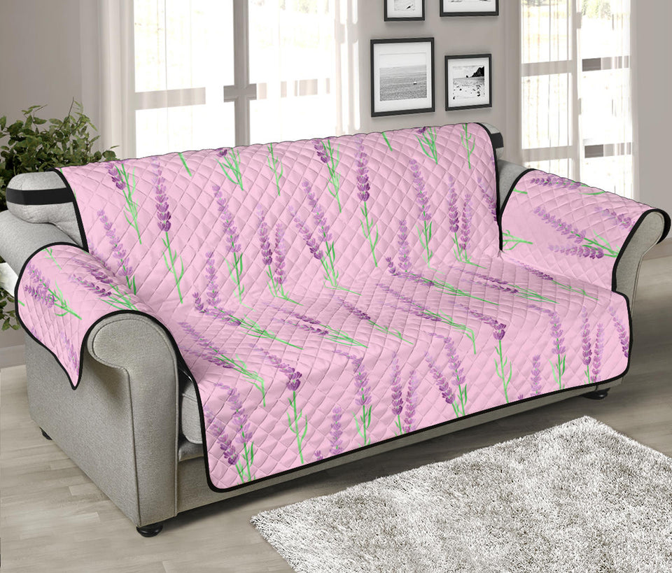 Lavender pattern pink background Sofa Cover Protector