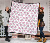 Pig Pattern Print Design 03 Premium Quilt