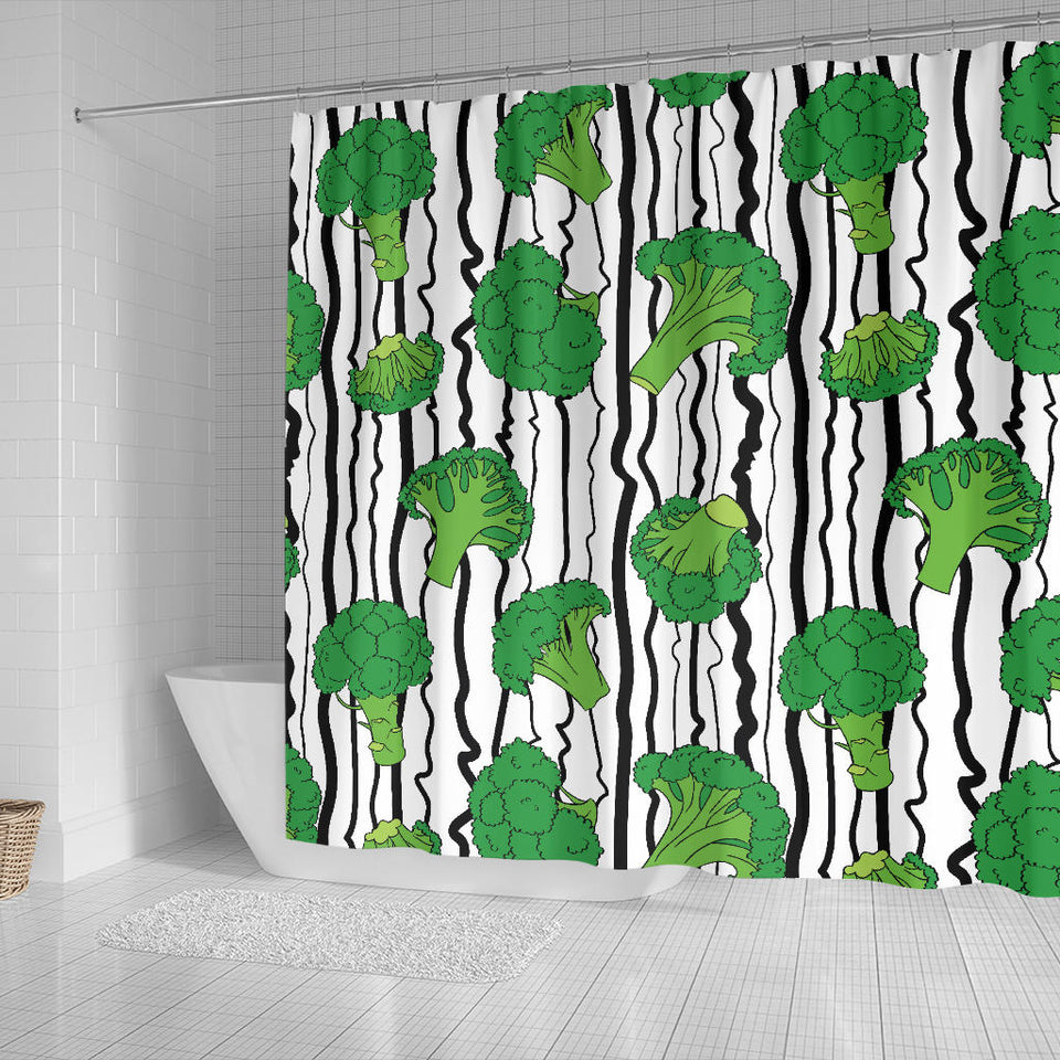 Cool Broccoli Pattern Shower Curtain Fulfilled In US