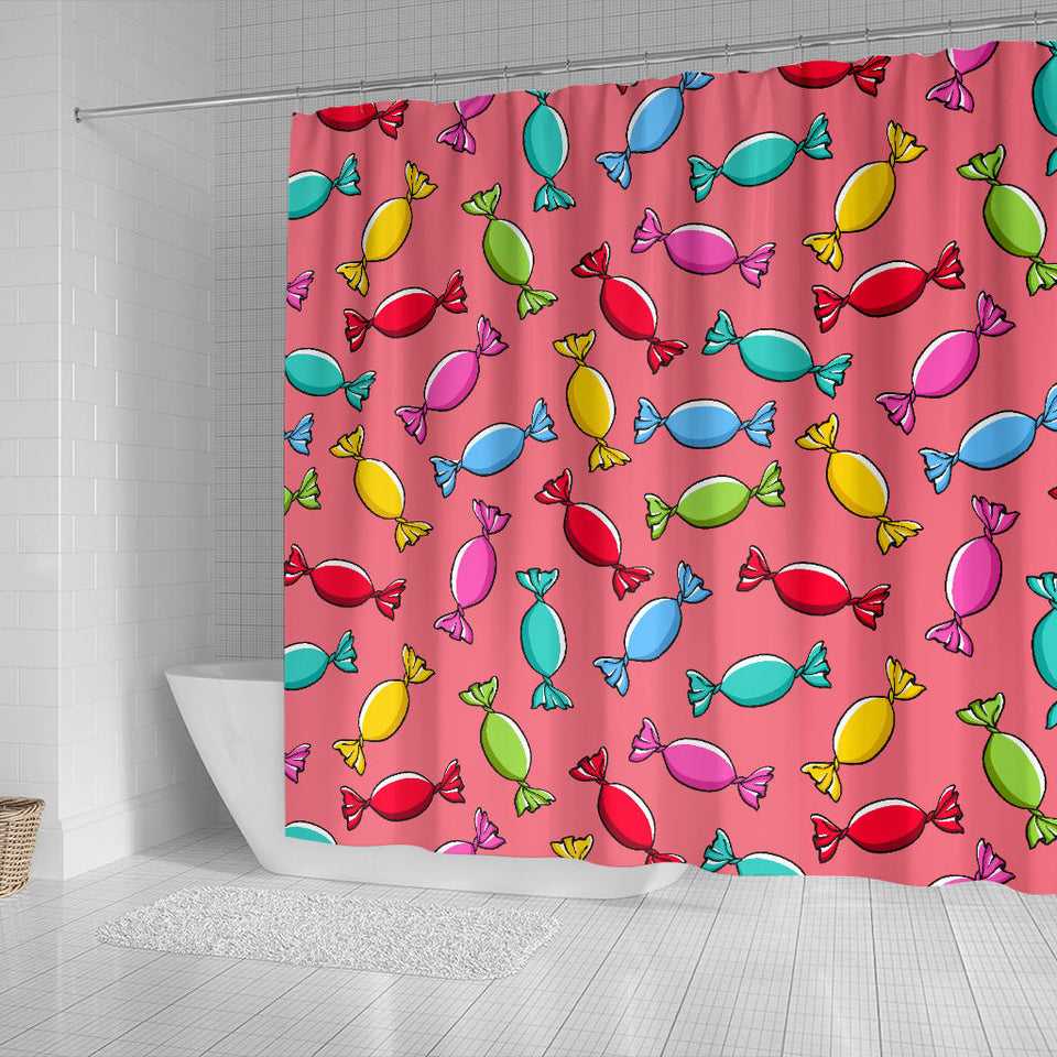 Colorful Wrapped Candy Pattern Shower Curtain Fulfilled In US