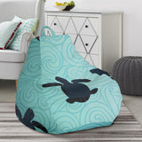 Sea Turtle With Blue Ocean Backgroud Bean Bag Cover