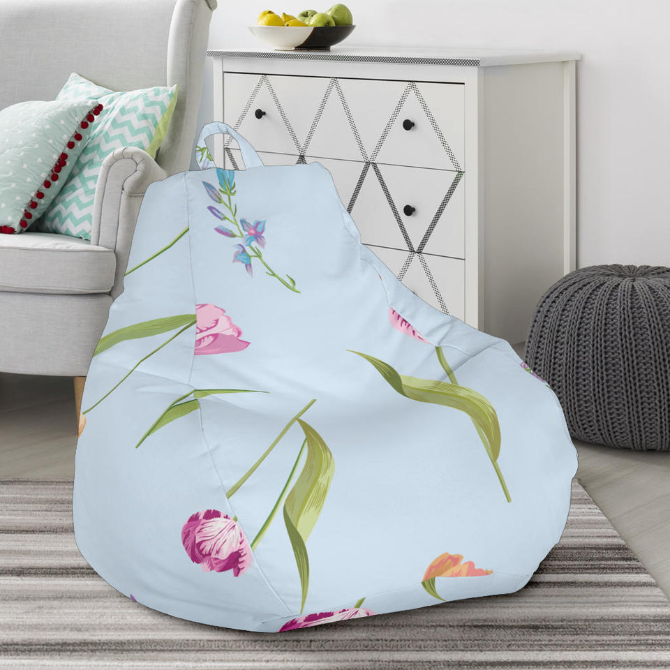 Watercolor Tulips Pattern Bean Bag Cover