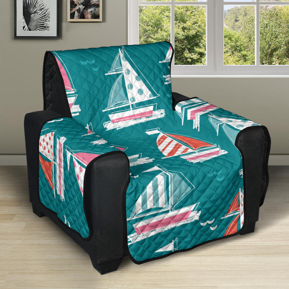 Cute sailboat pattern Recliner Cover Protector