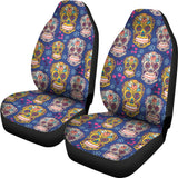 Sugar Skull Flower Pattern  Universal Fit Car Seat Covers