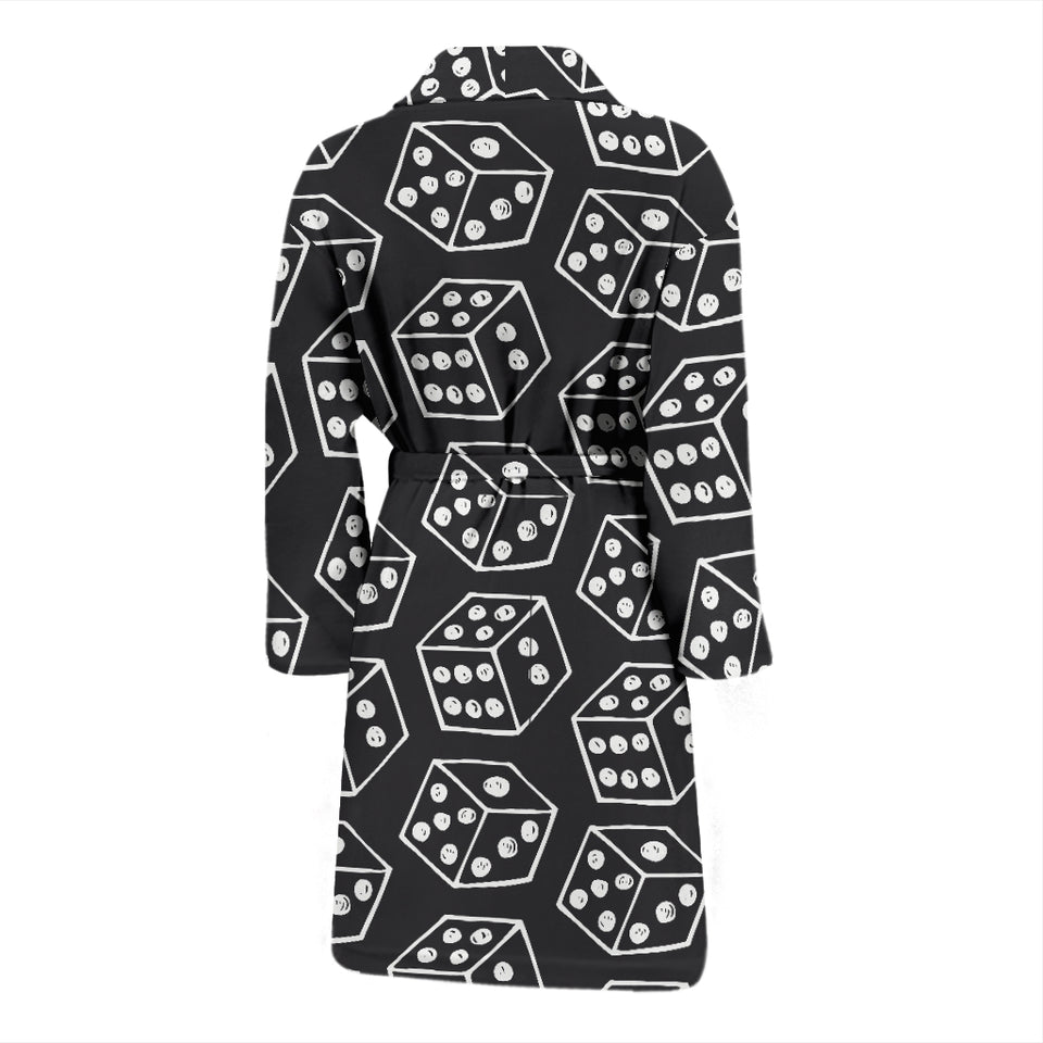 Dice Pattern Print Design 01 Men's Bathrobe