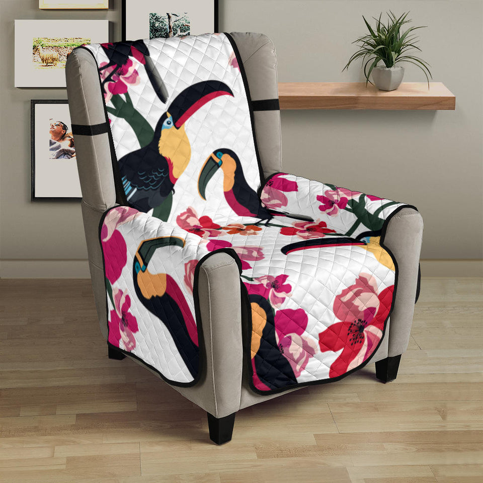 Toucan flower design pattern Chair Cover Protector