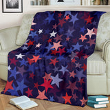 Red Blue Star Pattern Premium Blanket
