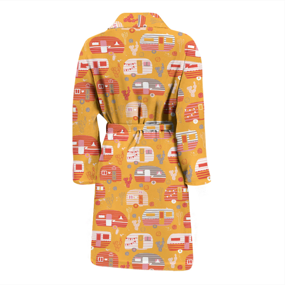 Camper Van Pattern Print Design 04 Men's Bathrobe