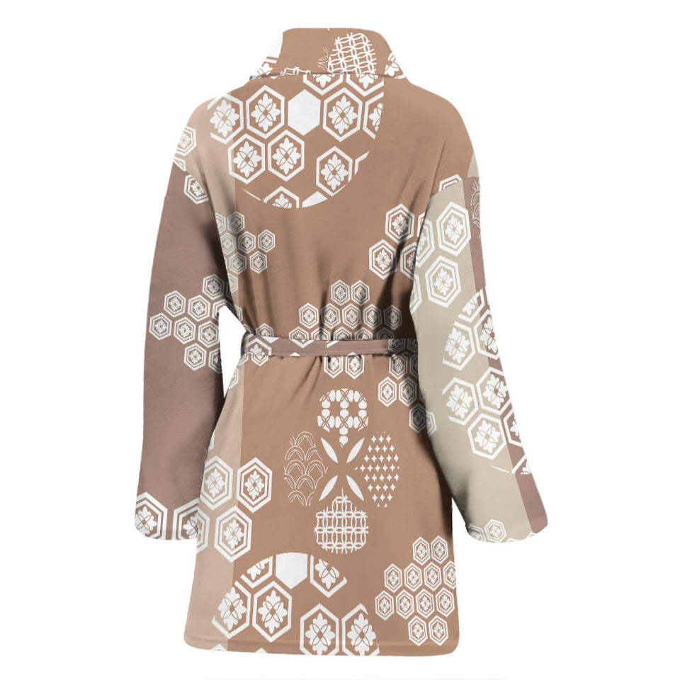 Beautiful Hexagon Japanese  Pattern Women'S Bathrobe