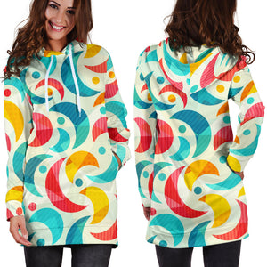 Colorful Moon Pattern Women'S Hoodie Dress
