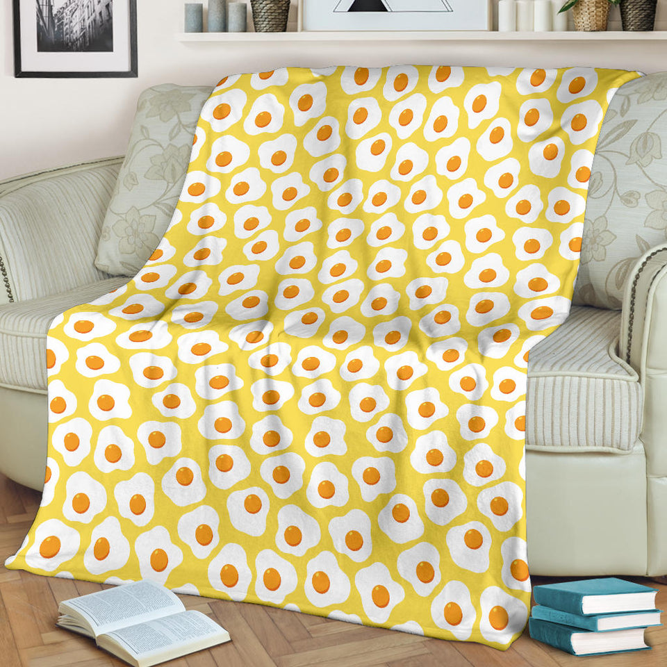 Fried Eggs Pattern Print Design 05 Premium Blanket